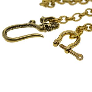 Key Rings Brass Punk Pirate Skull Hook Italy Pattern Chain Biker Punk Jean Trousers Chains Keychains Shackle Joint Link Key CH