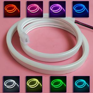 12V 5050 RGB LED Flexible Neon Sign Belt Tube Strip Rope Light Silica Gel IP67 Waterproof Color Changing 84LEDs/m Outdoor for Club Front Window Decor