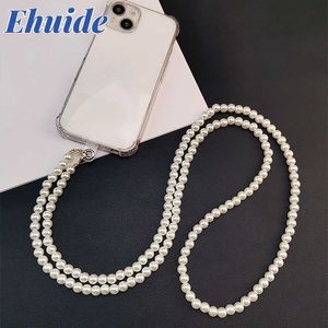 Cell Phone Straps Charms Lanyard Long Crossbody Necklace Chain Hand-beaded Plastic Pearl Strap Anti-lost Sling Universal Clip Bag for Case Y2303
