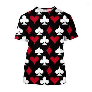 Męskie koszulki jumeast estetyczne koszulki dla mężczyzn 3D poker karciane drukowana letnia koszula krótkie rękawie oddychające zabawne ubranie męskie