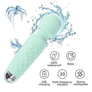 Vibratorer 20 lägen stark vibration uppgraderad mini vibrator USB laddning handhållen kroppsmassager klitoris gspot sex leksak för kvinnor 230307