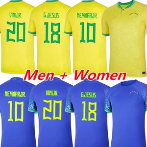 2022 2023 Brasilsfotbollströjor L.Paqueta Neymar Vini Jr. 22 23 P.Coutinho Richarlison Football Shirt G.Jesus T.Silva Bruno G. Pele Casemiro Men Women set Jersey