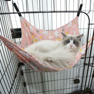 Katzenbetten Hängematte Canvas Cage Flanell Pet Sleeping Bag Swing Verstellbares doppelseitiger verfügbarer Hangnest-Accessorie