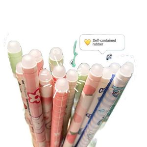 Jel Pens 3pcs Karikatür Silinebilir Kalem Kız Kalp Desen Yıkanabilir Jel Pens Silgi Öğrenci Kırtasiye Sevimli Hediye Kalem Sanat Malzemeleri J230306