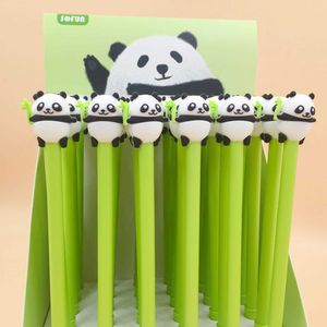 Gel Pens 2 pcslot Lovely Panda Gel Pen Signature Pen Escolar Papelaria School Office Supply Promotional Gift J230306