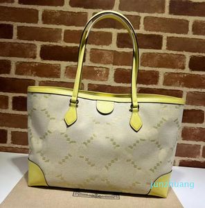 Original Quality Shoulder Handbag Women Leather Handbag Designer Lady Clutch Purse Big CGletter Printed Yellow Cloth Bag Fashion Tote Handbag 631685 style 44