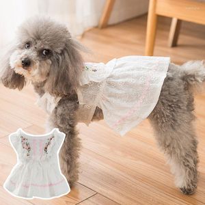 Hundkläder Little Daisy Princess Dresses Cute Cotton Puppy Clothes For Small Dogs Girl Thin Breattable kjolar Floral kattdräkt