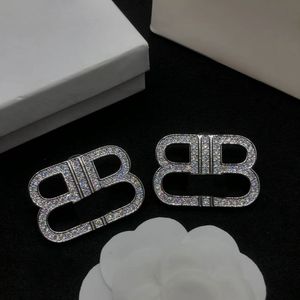 Men and women design brooch brand designer letters exaggerated design big earrings famous brand retro earrings rhinestones suit brooch jewelry shoes bag