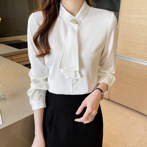 Bluzki damskie ubrania chikimi dla kobiet 2023 Fashion Białe koszule Streamer Bluzka z długim rękawem francuskie damskie topy wiosna