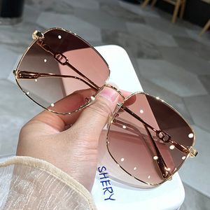 Niche design round glasses sunglasses women's 2023 large frame Korean version metal frame style glasses UV400 protective lenses