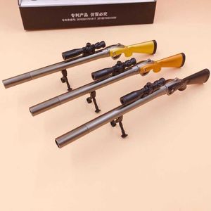 Gel pennor 1 datorer Creative Sniper Rifle Gel Pen 038mm Black Ink Novelty Writing Tool Neutral Pen Kawaii Kids Gifts Stationery Supplies J230306