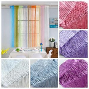 Vorhang Fadenstange Tasche dekorative Polyester Wohnzimmer Tür Wand Fenster Panel Quaste Home Decor für Wohnheim