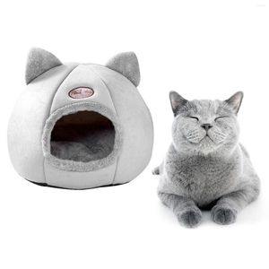 Cat Beds Winter Warm Nest Bed Plush Soft Portable Cute Kittens House Cave Sleeping Bag Cushion Thickened Pet