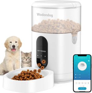 Dog Bowls Feeders WiFi Automatic with Timer Function and Remote Control of The App 4L Feed Dispenser for Cats Small Dogs 230307