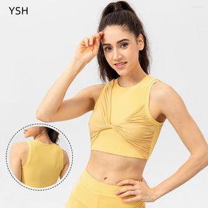 Camicie attive YUSHUHUA Kink Yoga Gilet Flessibile Sport Fitness Crop Top Donna Basic Running Gym Intimo Jogger Workout Tank Senza imbottitura