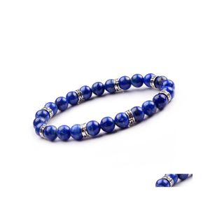 Beaded Strands 8Mm Natural Stone Volcanic Rock Yoga Bracelet Can Promote The Generation To Ensure Health Of Human Body Drop Deliver Dhb6C