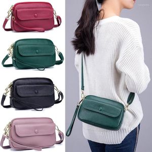 Akşam çantaları vintage crossbody orijinal deri telefon omuz çantası habercisi moda günlük kullanım kadınlar için cüzdan çanta