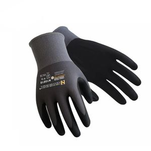 Nylon PU Nitrile Safety Coating Work Gloves Palm Coated Gloves Mechanic Working Gloves M/L/XL