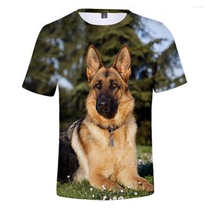 メンズTシャツ2023パーソナリティシャツ3DプリントドイツのシェパードTシャツの男性/女性かわいい犬の服若い夏