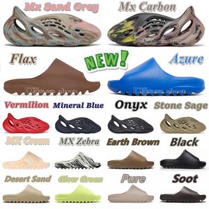 2023 Slippers for men women Foam Runner EVA Sliders Vermillion Sandals Flax Glow Green Soot Onyx MX Carbon Black Bone Resin Desert Sand Sulfur runr slides mens slide
