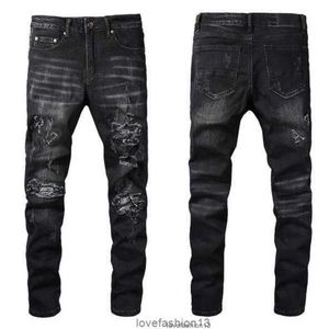 Мужские джинсы Cool Capri Pants Luxury Designer Джинсовые брюки Разочарованный рваный байкер черный синий джинсовый мотоцикл Размер 28-40