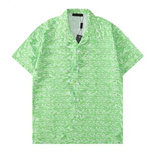 2023 Nuovi designer Camicie da bowling Mens Fashion Flower Camicia da lavoro in seta hawaiana Camicie casual Uomo Slim Fit Abito manica corta tee