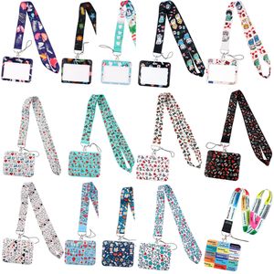 10 PCS / LOTO ACESSÓRIOS DE MATHA DE MAPIA DESIGN Custom Enfermagem Strap Horizontal Polyster Print Medical Print e titular de cartões para acessórios para trabalhadores de escritório