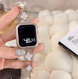 Metal Diamond Iwatch Banden horlogebanden voor Apple Watch Band 41mm 45 mm 42 mm 38 mm 40 mm 44 mm Iwatch8 SE 7 6 3 4 5 Ultra -ontwerpers Elegante armband voor dame vrouwen