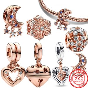 Die neue 925er-Sterlingsilber-Serie „Connects The Sisters' Heart Split Suspension“-Charm zum Selbermachen, Pandora-Damenarmband, originelles Schmuckgeschenk