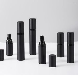 Storage Bottles 100pcs 15/30/50ML Black Airless Vacuum Shampoo Lotion Spray Refillable Empty Plastic Container