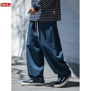 Mäns jeans Hanlu Autumn Winter Trend Loose Overdimensionerade denim Pants Japanese Style Streetwear Baggy Jeans For Men Y2K kläder 230307