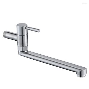 Kitchen Faucets Stainless Steel Lengthen Faucet Wall Mounted Single Handle Cold Water Tap G1/2 Dish Basin Laundry Mop Pool
