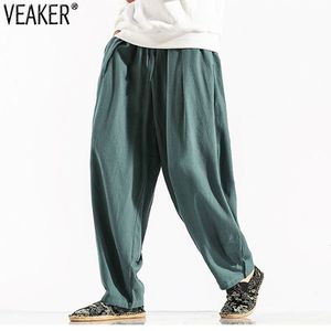 Men's Pants Men's Cotton Linen Loose Pants Male Summer Casual Solid Color trousers Wide Leg Pants Streetwear Plus Size M-5XL 230307