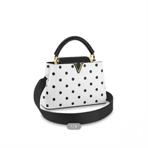 Mini Capucinas Babras BB Bolsas Mulheres Designer Totas de Luxuja Bolsas de ombro Crossbody Strap Lady Bolsa Bolsa Branca Dots de cor branca Tote