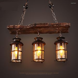 Pendant Lamps Bar Creative Chandelier Cafe Personality Boat Wood Country Solid Three ZA GY233