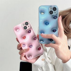 3D Love Girl Herz Cartoon Glas Handyhüllen für iPhone 14 Pro Max Plus iPhone14 13 12 11 stoßfeste Kameralinse schützende TPU Soft Back Cover