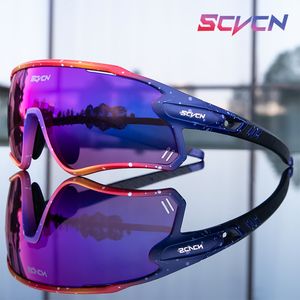 Eyewear ao ar livre Scvcn Pochromic Cycling Glasses Mtb Running Running Sunglasses UV400 Goggles de pesca polarizados Man Mulher Bike Bicycle 230307