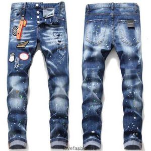 Män capri byxor rippar stretch svarta jeans mäns mode smal fit tvättade motocykel denim byxor panelerade hiphopbyxor