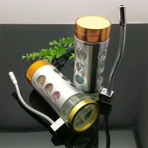 Hopahs Nya Europa och Americaglass Pipe Bubbler Rökning Rörvatten Glas Bong Lighter Steel Pot