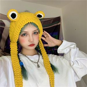 Beanies Beanie/Totenkopfkappen Winter Skullies 2023 Frauen Froschmütze Häkeln Strickkostüm Beanie Hüte Mütze Geschenk Baby Anime Pografie Prop Party