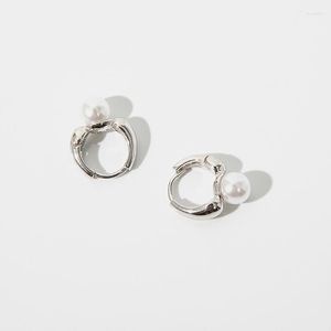 Hoop Coldings Aide 925 Sterling Silver for Women 2023 Trend przekłucie Pearl Huggie Earring żeńskie akcesoria biżuterii