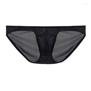 Underpants Nice Price Men's Sexy Briefs Ice Silk U Convex Panties Male Sex Gay Soft And Breathable Underwear