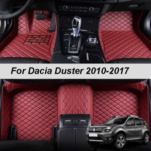Dacia Duster 2010 2011 2012 2013 2014 2017カーペットラグフットパッドアクセサリーR230307のカスタムメイドのレザーカーフロアマット