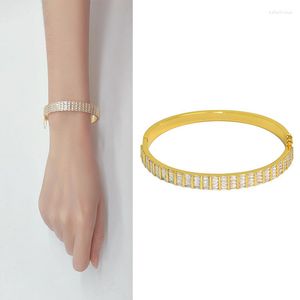 Bangle Women's Hand Bracelets Full Row Diamond Bangles Accessories For Women Costume Jewelry Wholesale Christmas Gift Female