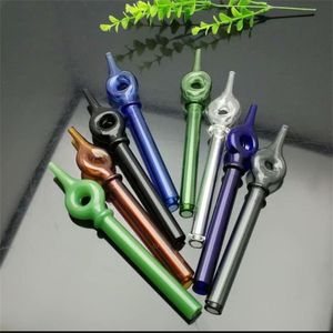 Hookahs new Europe and Americaglass pipe bubbler smoking pipe water Glass bong Single wheel color elongated glass nozzle