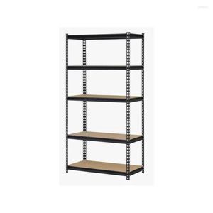 Hooks 5-Tier Steel Shelving Muscle Rack 36"W X 18"D 72"H Black 4000 Lbs. Capacity Home Storage Organizer Standing