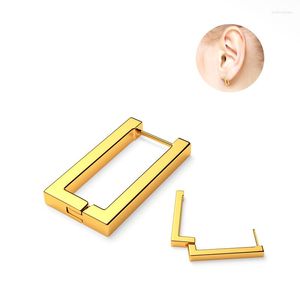 Backs Earrings A Pair Of Geometry Type Stainless Steel Ear Clip With Vacuum Coating Rectangle