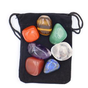 Loose Gemstones 7Pcs/Set Reiki Seven Chakra Healingnatural Stone Tumbled Irregar Polishing Rock Quartz Yoga Energy Bead Decoration D Dh4Gk