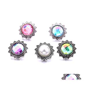 Charms simples retro acrílico Snap Button Women Jewelhing Acalhos de jóias 18mm Botões de metal Snaps