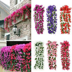 Fiori decorativi Ghirlande Fiore artificiale viola Decorazione per feste Simulazione San Valentino Matrimonio Cesto appeso a parete Orchidea finta